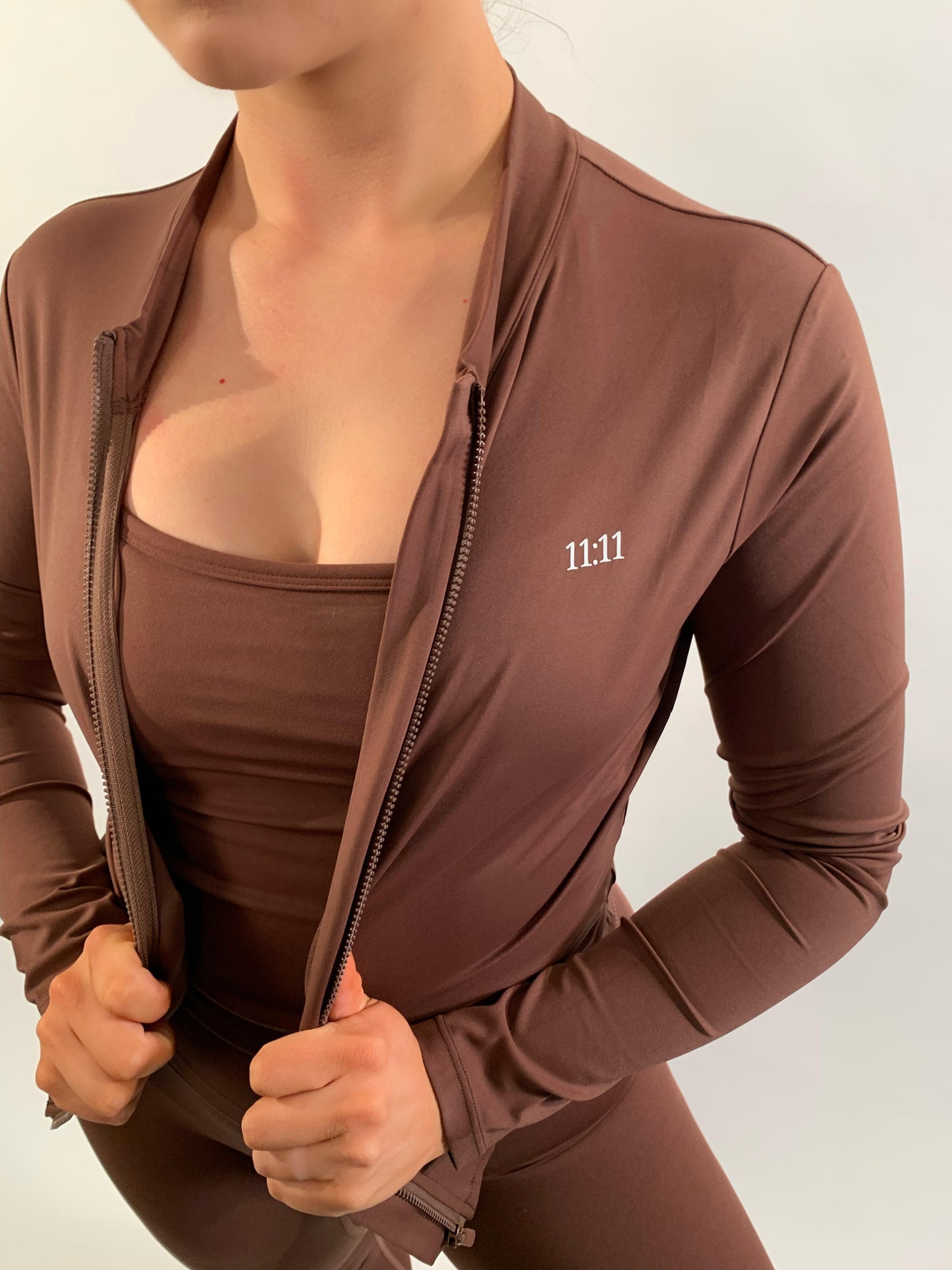 Contour Zip Up Jacket - Coffee