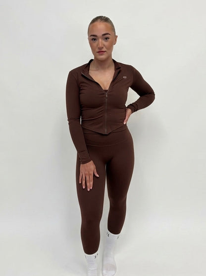 Contour Zip Up Jacket - Coffee